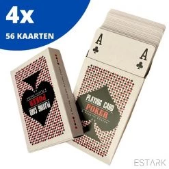 ESTARK Luxe Speelkaarten - 4 Sets - Plastic Coating - Poker Kaarten - Kaartspel - Spelkaarten - Spel Kaart - 4 X 56 - Gezelschapsspel - Spelen - Playing Cards - Cijfer In Alle 4 De Hoeken - 4 STUKS 12 ESTARK Luxe Speelkaarten - 4 Sets - Plastic Coating - Poker Kaarten - Kaartspel - Spelkaarten - Spel Kaart - 4 X 56 - Gezelschapsspel - Spelen - Playing Cards - Cijfer In Alle 4 De Hoeken - 4 STUKS -kinderspellen Winkel 550x550 94