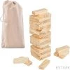 ESTARK Stapeltoren Mini - Actiespel - Pocket Size - Hout - License Uitgave - Jongens En Meisjes - Behendigheidspel - Toren Stapel Stapelen Stapelspel - Mini Stapeltoren
