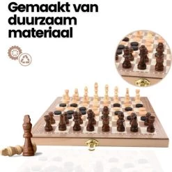 No Peak 3 In 1 Schaakbord - Schaakspel - Dammen - Backgammon - 3 In 1 Schaakset - Inclusief E-Book -kinderspellen Winkel 550x581 3