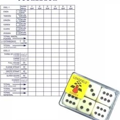 Haza 1x Scoreblokken Yahtzee 250 Vellen Met 6 Dobbelstenen - Dobbelspellen - Familiespelletjes - Yahtzee Scoreblok