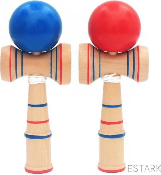 ESTARK Kendama - Jumbo Kendama - Natural Beech Wood - Blauwe Houten LUXE Kendama 17 X 7 Cm - Kendama 5 ESTARK Kendama - Jumbo Kendama - Natural Beech Wood - Blauwe Houten LUXE Kendama 17 X 7 Cm - Kendama - Afbeelding 5