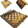 Merkloos Schaakbord | Dambord | Backgammon | 29 X 29 Cm | Schaakspel | Schaakset | Schaken | Dammen | Met Schaakstukken | 3-in-1 Bordspel | Magnetisch | Chess | Hout | Opklapbaar