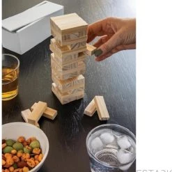 ESTARK Stapeltoren Mini - Actiespel - Pocket Size - Hout - License Uitgave - Jongens En Meisjes - Behendigheidspel - Toren Stapel Stapelen Stapelspel - Mini Stapeltoren -kinderspellen Winkel 550x606