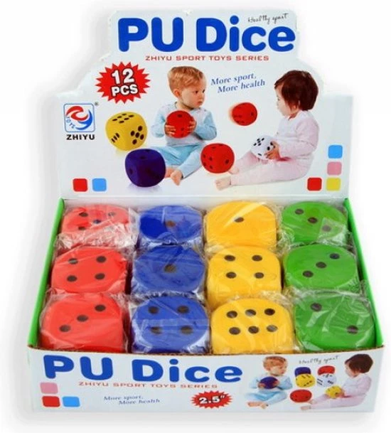 Merkloos Foam Dobbelsteen Geel 4 X 4 Cm 2 Merkloos Foam Dobbelsteen Geel 4 X 4 Cm - Afbeelding 2