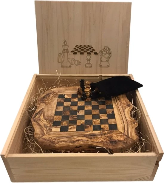 Olijfolie & Honing Schaakbord Met Geschenkverpakking 1 Olijfolie & Honing Schaakbord Met Geschenkverpakking