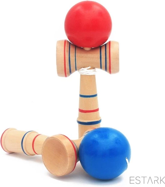 ESTARK Kendama - Jumbo Kendama - Natural Beech Wood - Blauwe Houten LUXE Kendama 17 X 7 Cm - Kendama 12 ESTARK Kendama - Jumbo Kendama - Natural Beech Wood - Blauwe Houten LUXE Kendama 17 X 7 Cm - Kendama - Afbeelding 12