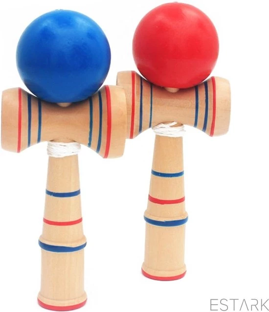 ESTARK Kendama - Jumbo Kendama - Natural Beech Wood - Blauwe Houten LUXE Kendama 17 X 7 Cm - Kendama 9 ESTARK Kendama - Jumbo Kendama - Natural Beech Wood - Blauwe Houten LUXE Kendama 17 X 7 Cm - Kendama - Afbeelding 9