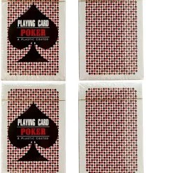 ESTARK Luxe Speelkaarten - 4 Sets - Plastic Coating - Poker Kaarten - Kaartspel - Spelkaarten - Spel Kaart - 4 X 56 - Gezelschapsspel - Spelen - Playing Cards - Cijfer In Alle 4 De Hoeken - 4 STUKS