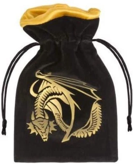 Q Workshop Dice Bag Dragon Black & Golden Velour Q-Workshop 1 Q Workshop Dice Bag Dragon Black & Golden Velour Q-Workshop