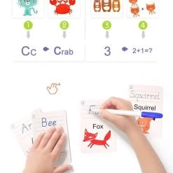 MiDeer Ik Leer Schrijven Woorden & Rekenen (2 Separate Sets) - Engelse Woorden Leren - Herbruikbare Pennen En Kaarten - 2 Verschillende Sets Pennen En Kaarten - Flash Card Voor Vroeg Onderwijs: Ik Leer Engelse Woordjes & Ik Leer Rekenen -kinderspellen Winkel 550x747