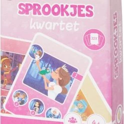 Merkloos Sprookjes Kwartet - Roze / Multicolor - Karton - 2-4 Spelers - Vanaf 4 Jaar - Spel - Kaartspel - Speelgoed - Spelen - Kwartet