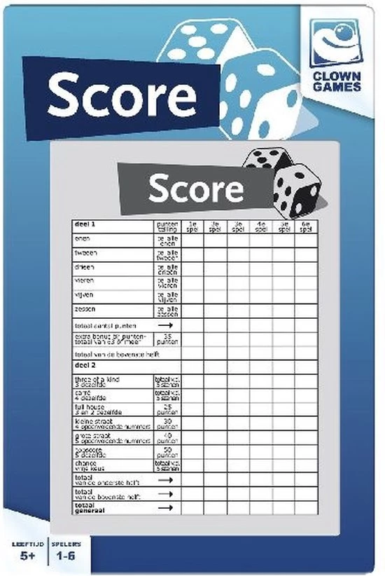 Clown Games Clown Scoreblok 50 Vel Blk 6 Clown Games Clown Scoreblok 50 Vel Blk - Afbeelding 6